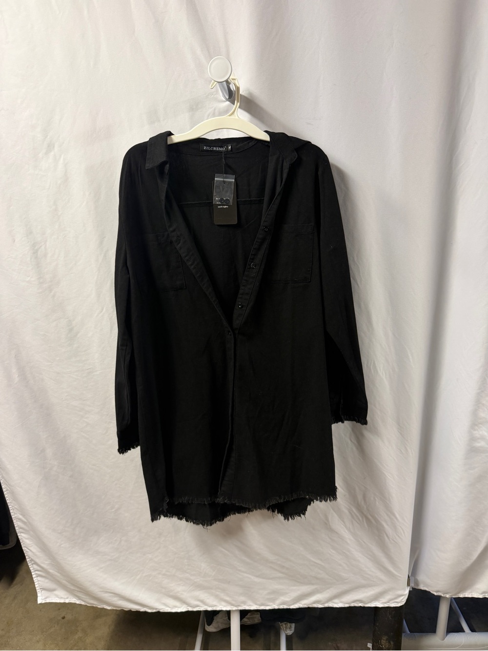 Blank NYC Black Long-Sleeve Shirt Dress